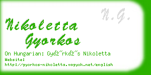 nikoletta gyorkos business card